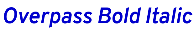 Overpass Bold Italic 字体